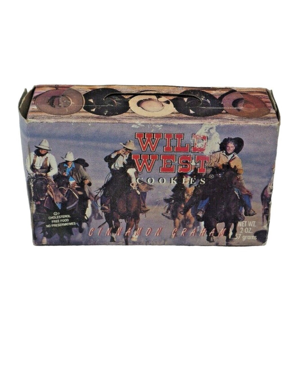 Wild West Cookies Empty Box Western Cowboy Prop Display Vintage